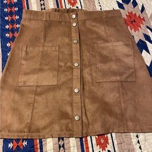 Chelsea & Violet Brown Suede Skirt
